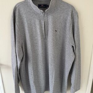 Vineyard Vines Men's Light blue grey 3/4 Zip-Up